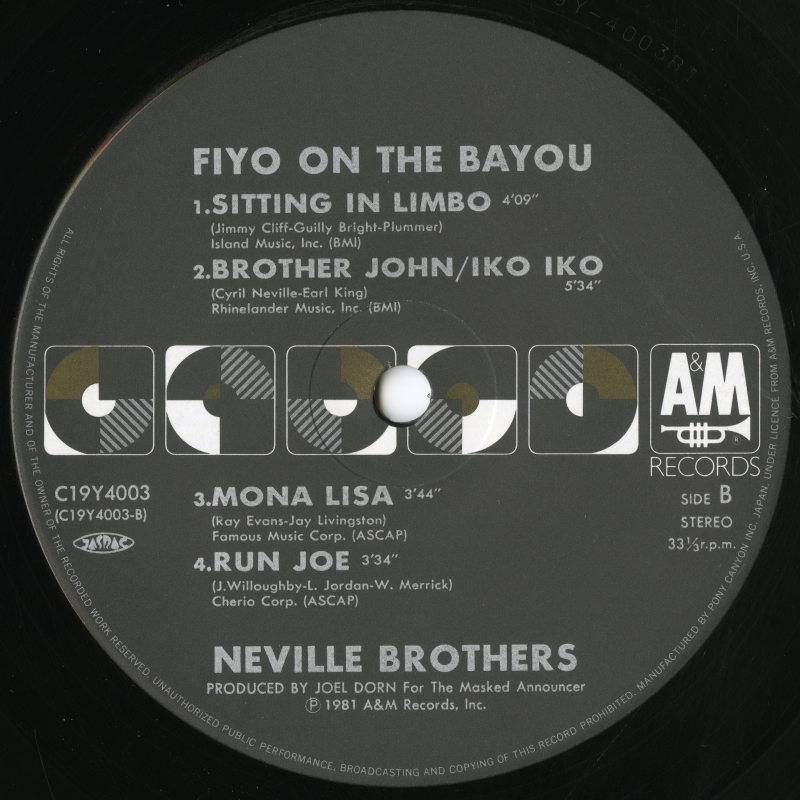 The Neville Brothers『 Fiyo On The Bayou』（1981年、A&M Records）03